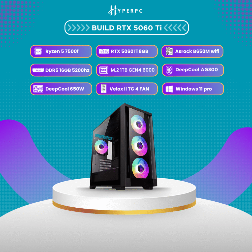Hyper build Ryzen 5 7500f – RTX 5060 Ti 8GB DDR5